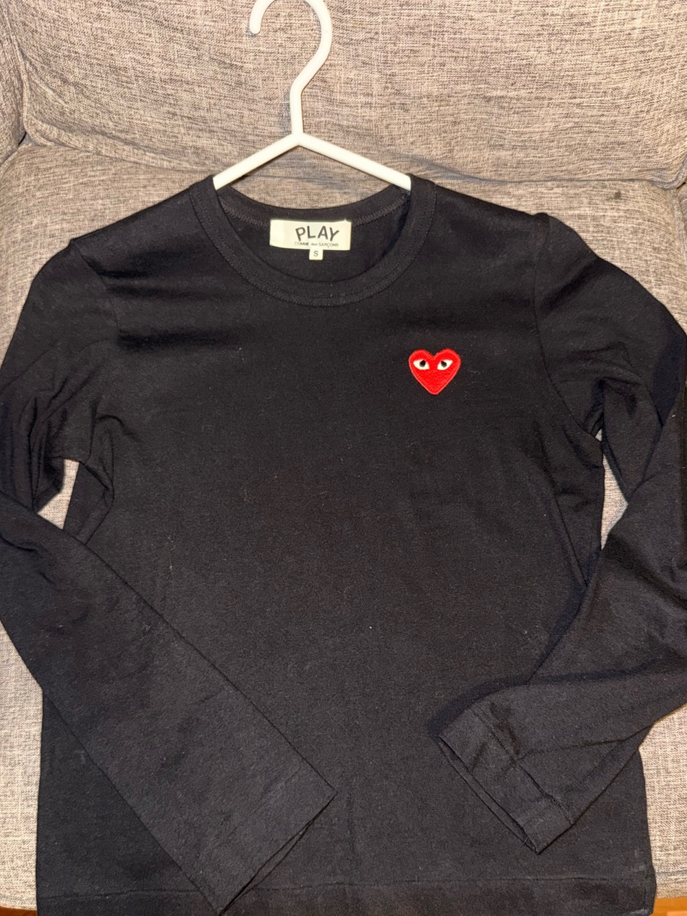 Comme des Garçons PLAY Black Long-Sleeve Tee with Red Heart